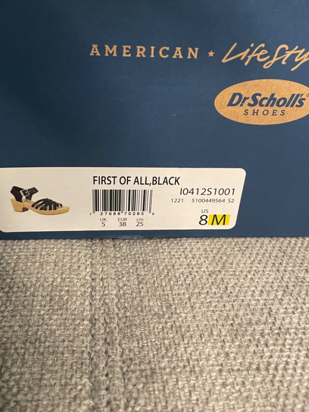 EUC in Box - Dr. Scholl's "First of All" open toed ankle strap clogs - Black, 8M - Picture 4 of 4